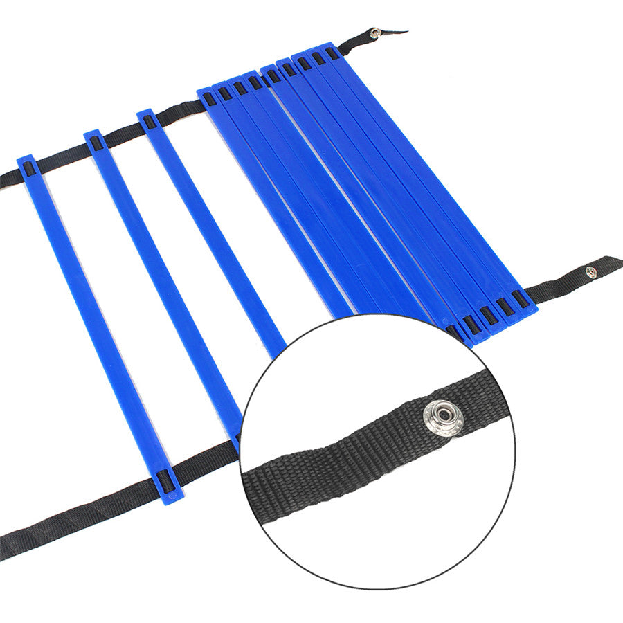 【送料無料】トレーニングラダー 12キャリング 敏捷梯子 スピード/瞬発力/敏捷性/機敏性/協調性アップ マーカーコーン 連結可能 野球 サッカー練習 収納袋付き はしご ブルー 敏捷性はしご 敏捷性 はしご速度 アウトドア フィットネス