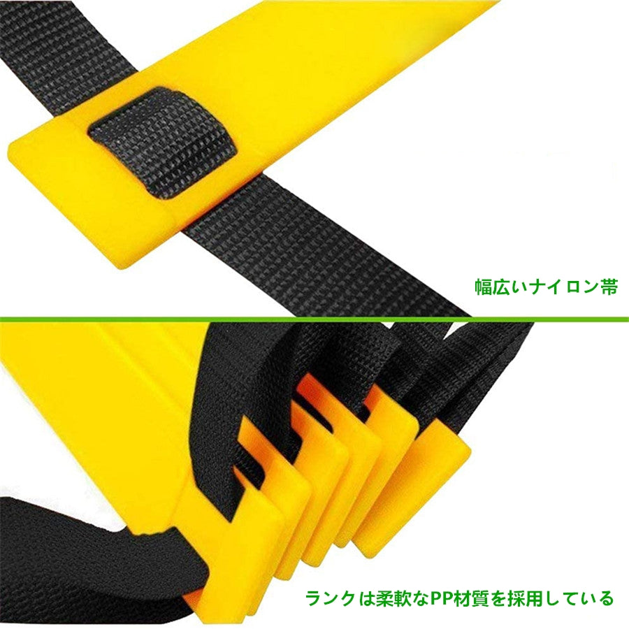 【送料無料 6m】トレーニングラダー 収納袋付き 敏捷梯子 スピード/瞬発力/敏捷性/機敏性/協調性アップ マーカーコーン 連結可能 耐久性 野球 サッカー練習 はしご サッカー フットサル 敏捷性 陸上 アウトドア ギフト 学校 学生 社団