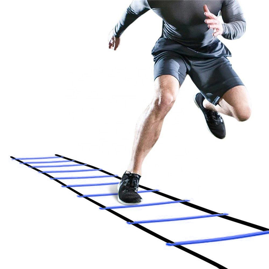 【送料無料】トレーニングラダー 12キャリング 敏捷梯子 スピード/瞬発力/敏捷性/機敏性/協調性アップ マーカーコーン 連結可能 野球 サッカー練習 収納袋付き はしご ブルー 敏捷性はしご 敏捷性 はしご速度 アウトドア フィットネス