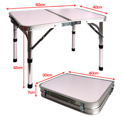おすすめ アウトドアローテーブル 折りたたみ式 ミニ 60cmx40cm 軽量 2段階 高さ調整 コンパクト 2つ折り キャンプ おうちキャンプ ベランピング
